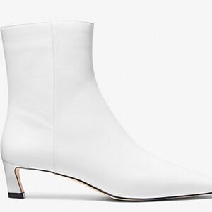 Michael Kors Cosmo Kitten Bootie Optic White Leather Ankle Boots 9 (NOT OUTLET)